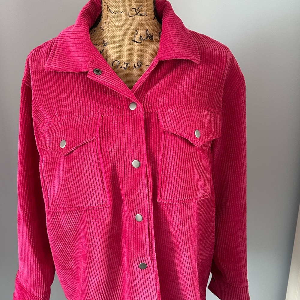 Wild Fable Vibrant Pink Corduroy Utility Jacket